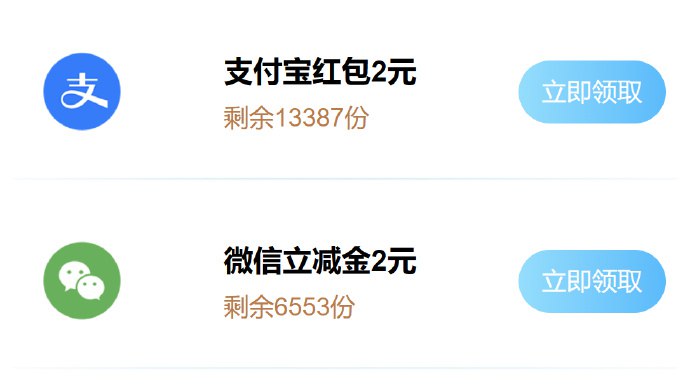 2元立减金/2元红包目前都有